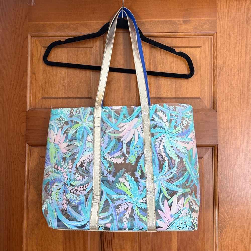 Lilly Pulitzer Blue and Pink Tote Bag